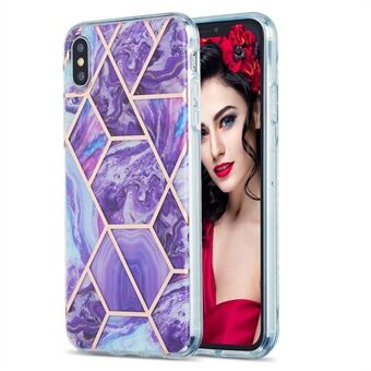 IMD Marble Pattern Electroplating Splicing 2.0mm TPU Protector Cover for iPhone XS Max