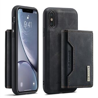 DG.MING M2 Series Magnetic Shockproof Wallet Design Leather Coated Hybrid Case with Kickstand for iPhone XS Max 6.5 inch