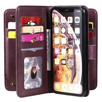 Shockproof Multi-card Slots Leather Case Stand Wallet Phone Shell Cover for iPhone XS Max 6.5 inch