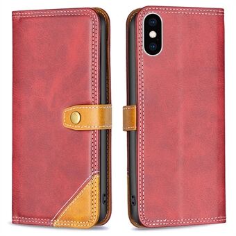 BINFEN COLOR for iPhone XS Max 6.5 inch BF Leather Series-8 12 Style Stand Shell with Card Slots Design, Splicing Leather Case Double Stitching Lines Folio Flip Cover