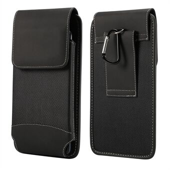 6.5 inch Universal Wear-resistant Oxford Cloth Phone Case Pouch with Belt Clip for iPhone Samsung Huawei Etc. - Black