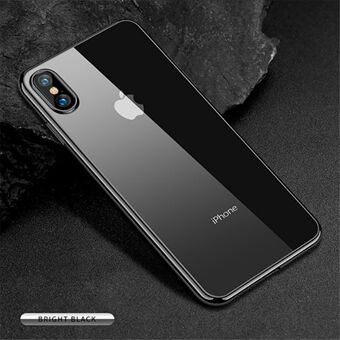 Clear Electroplated Edge Soft Phone Case for Apple iPhone XS Max 6.5 inch - Black