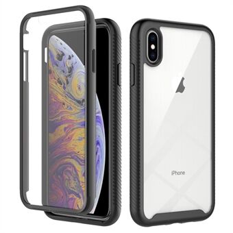 For iPhone XS Max 6.5 inch Anti-scratch Hard PC + Soft TPU Hybrid Cover Anti-drop Phone Case with PET Screen Protector