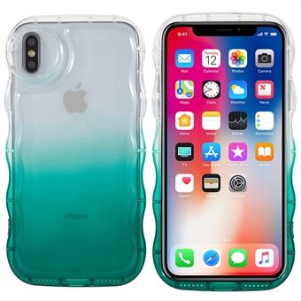 For iPhone X / XS Max 6.5 inch Glossy Anti-wear Wave-shaped Edge Gradient Protector Soft TPU Phone Case