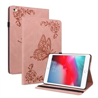 Shockproof Lightweight Tablet Cover Imprinted Butterfly Flower PU Leather Stand Cards Slot Case for iPad Mini / iPad Mini 2 / iPad mini 3 / iPad mini 4 / iPad mini (2019) 7.9 inch