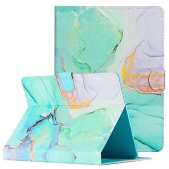 7-inch Tablet Stitching Leather Case Marble Pattern Foldable Stand Card Holder Shockproof Protective Cover