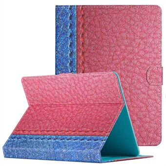 7-inch Tablet PU Leather Stand Card Holder Protective Case Bi-color Splicing Stitching Magnetic Clasp Cover