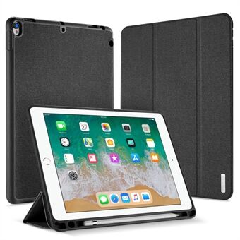 DUXDUCIS Domo Series Cloth Texture Tri-fold Stand PU Leather Smart Cover with Pen Holder for iPad Air 10.5 (2019) / Pro 10.5-inch (2017)