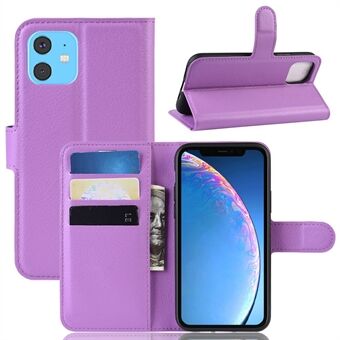 Litchi Skin Leather Wallet Stand Case for iPhone 11 6.1 inch (2019) with Soft TPU Inner Case