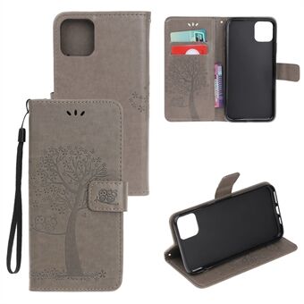 Imprint Tree Owl Leather Wallet Case for iPhone 11 6.1 inch (2019)