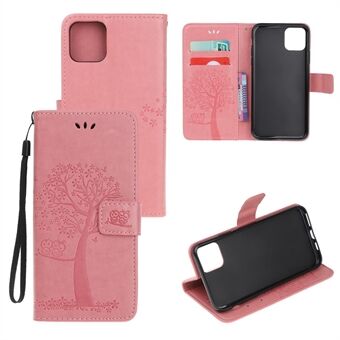Imprint Tree Owl Leather Wallet Case for iPhone 11 6.1 inch (2019)