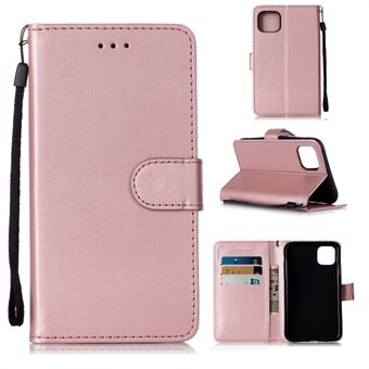 Solid Color Leather Wallet Stand Phone Case Cover for iPhone 11 6.1-inch (2019)