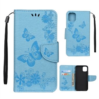 Imprint Butterfly Flower Leather Wallet Case for iPhone 11 6.1 inch (2019)
