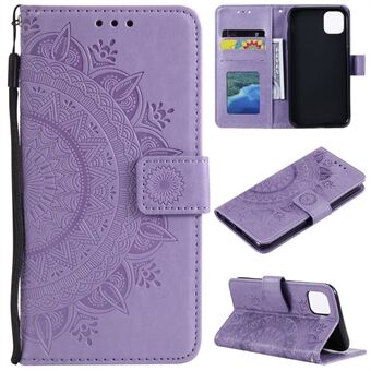 Imprint Mandala Pattern Wallet Stand Flip Leather Shell for iPhone 11 6.1 inch (2019)