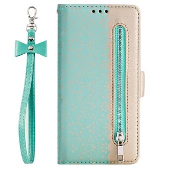 Lace Flower Pattern Zipper Pocket Leather Wallet Case for iPhone 11 6.1-inch (2019)