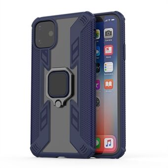 Warrior Style Rotating Ring Kickstand PC + TPU Hybrid Cover for iPhone 11 6.1 inch (2019)
