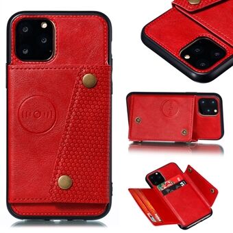 Kickstand Card Holder PU Leather Coated TPU Case for iPhone 11 6.1 inch