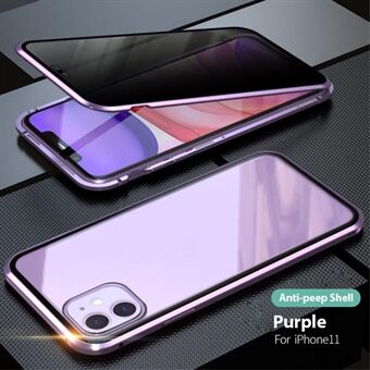 35 Degree Anti-peep Front Glass Magnetic Installation Metal Frame + Tempered Glass Phone Shell for iPhone 11 6.1 inch (2019)