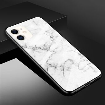 Marble Texture Tempered Glass Back + TPU Hybrid Phone Cover for iPhone 11 6.1 inch