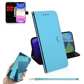 Mirror-like Surface Flip Leather Wallet Stand Phone Shell for iPhone 11 6.1 inch