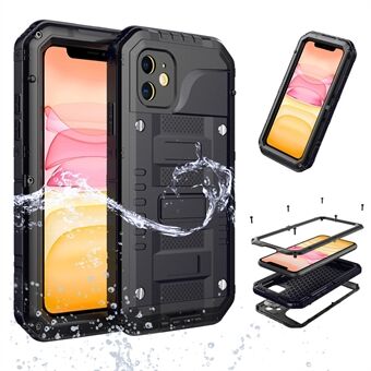 Waterproof PC + Metal + Tempered Glass Shell for iPhone 11 6.1 inch