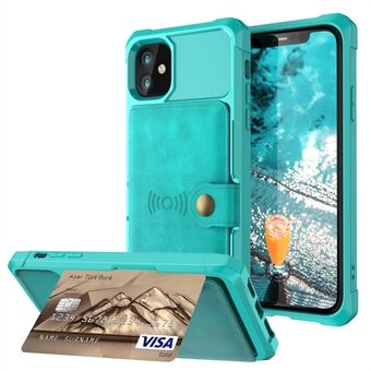 Wallet Kickstand Leather Coated TPU Case Built-in Magnetic Sheet for iPhone 11 6.1 inch