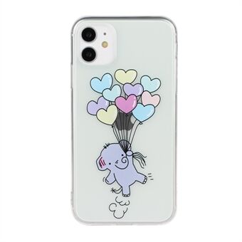 Pattern Printing Soft TPU Mobile Phone Case for Apple iPhone 11 6.1 inch - Heart