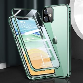 Muti-Color Anti-Scratch Magnetic Installation Metal Frame + Tempered Glass Full Covering Phone Cover for iPhone 11 6.1 inch