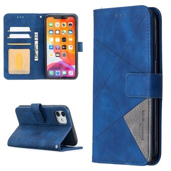BF05 Leather Case Geometric Texture Wallet Stand Phone Cover for iPhone 11 6.1 inch