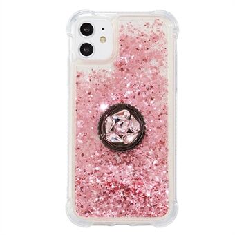 Glitter Powder Quicksand Rhinestone Decor Kickstand TPU Shell for iPhone 11 6.1 inch