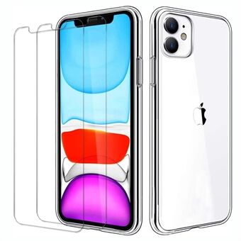 For iPhone 11 6.1 inch TPU Phone Case + Tempered Glass Screen Protector
