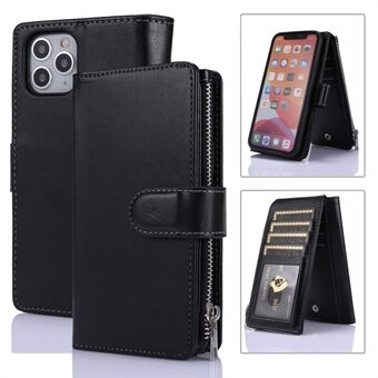 Leather Zipper Wallet Phone Cover Shell with Nine Card Slots for Apple  iPhone 11 6.1 inch