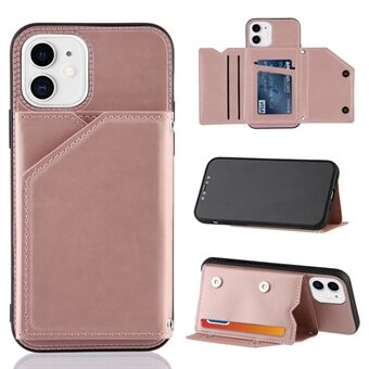 Shock-resistant Stand Card Holder TPU + PU Leather Phone Shell for iPhone 11 6.1 inch
