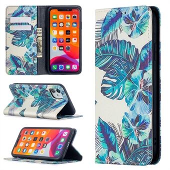 Auto-absorbed TPU + PU Leather Stand Case with Pattern Printing for iPhone 11 6.1 inch