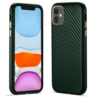 Carbon Fiber PU Leather Coated Hard PC Well-Protected Protective Cover for iPhone 11 6.1 inch