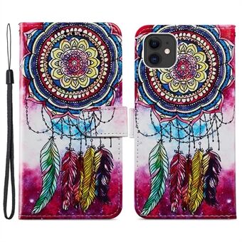 Pattern Printing Wallet Design Magnetic Clasp Leather Phone Case Cover with Stand for iPhone 11 6.1 inch - Tri