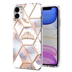 2.0mm IMD IML Drop-resistant Electroplating Marble Flower Pattern TPU Phone Case for iPhone 11 6.1 inch