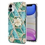 2.0mm IMD IML Drop-resistant Electroplating Marble Flower Pattern TPU Phone Case for iPhone 11 6.1 inch