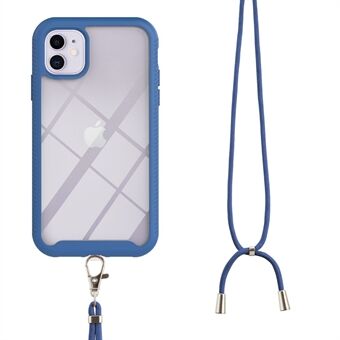 Slim Soft TPU Bumper Shockproof Hybrid Hard PC Dual Layer Protective Cover with Lanyard for iPhone 11 6.1 inch