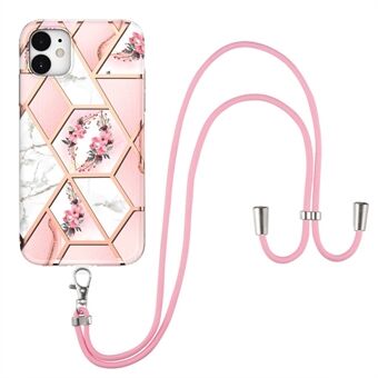 IMD IML Vivid Pattern Design Lightweight Flexible TPU Phone Case with Lanyard for iPhone 11 6.1 inch