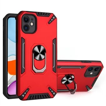 Adjustable Kickstand Design 2-in-1 Dual Protection Hybrid Phone Case Cover Shell with Built-In Metal Sheet for iPhone 11 6.1 inch