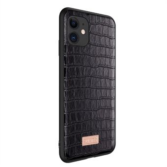 SULADA Crocodile Texture Lightweight Slim Anti-Drop PU Leather Coated Phone Case for iPhone 11 6.1 inch