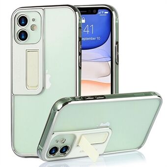 Kickstand Clear Electroplated Transparent TPU Protective Back Cover for iPhone 11 6.1 inch