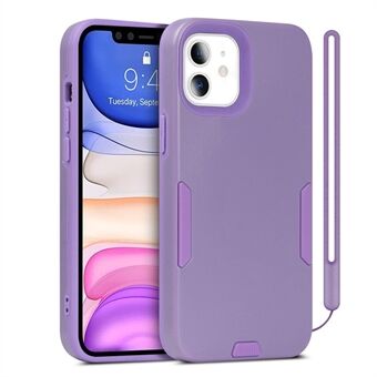 Solid Color Anti-slip Detachable 2-in-1 PU Leather + TPU Hybrid Phone Case Cover with Wrist Strap for iPhone 11 6.1 inch