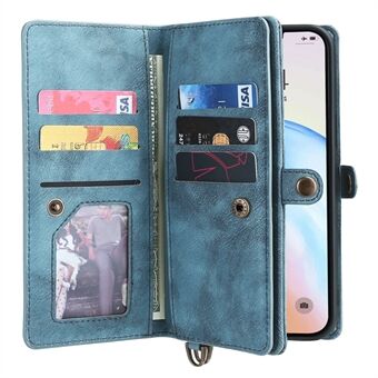 MEGSHI 021 Series Detachable 2-in-1 Magnetic Wallet Design Multiple Card Slots Anti-fall Phone Case with Stand and Strap for iPhone 11 6.1 inch