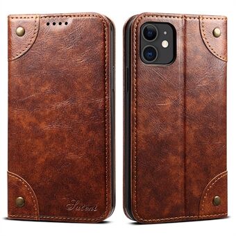 SUTENI 055 Series Automatic Closing Protective Cover with Wallet and Stand PU Leather+TPU Case for iPhone 11 6.1 inch