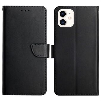 Nappa Texture Genuine Leather Flip Cover + Inner TPU Shell Wallet Stand Phone Case for iPhone 11 6.1 inch