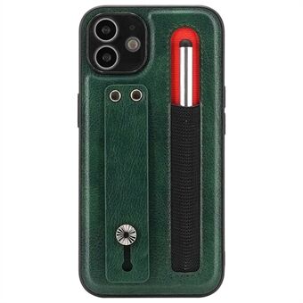 007 Series for iPhone 11 6.1 inch PU Leather Coated TPU Adjustable Hand Strap Kickstand Phone Case Cover with Stylus