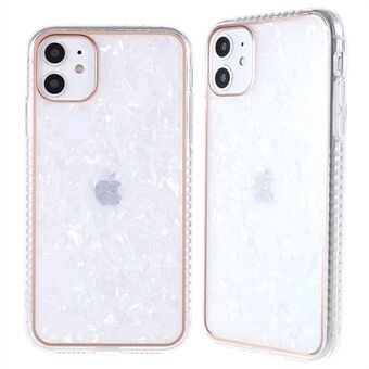 Lacquered IMD TPU Phone Case for iPhone 11 6.1 inch, Seashell Texture Transparent Based Phone Protective Accessory