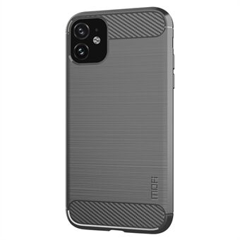 MOFI For iPhone 11 6.1 inch Carbon Fiber Texture Slim Phone Case Brushed Surface Soft TPU Back Cover